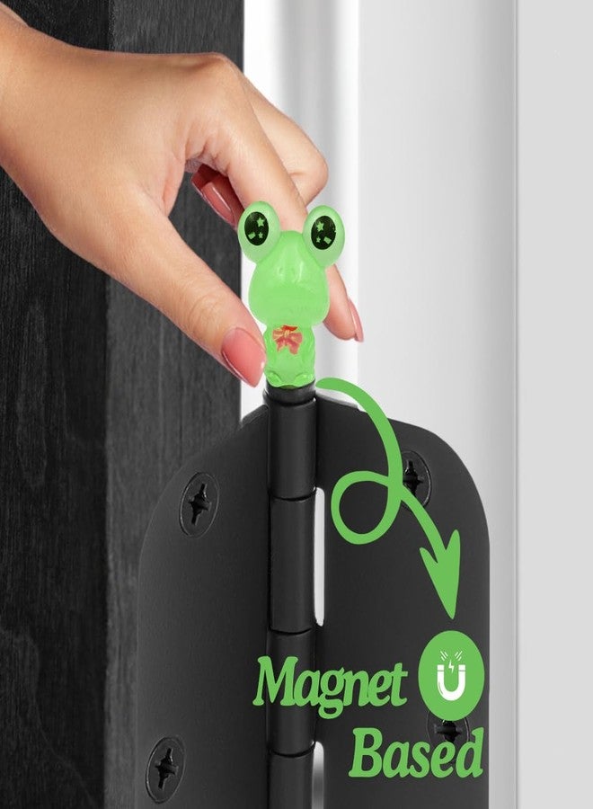 Wallertree Luminous Frog Hinge Heads Decorative Topper Set of 6 - Glow in The Dark Magnetic Hinge Head Toppers - Door Hinge Head Home Decoration - Image 2